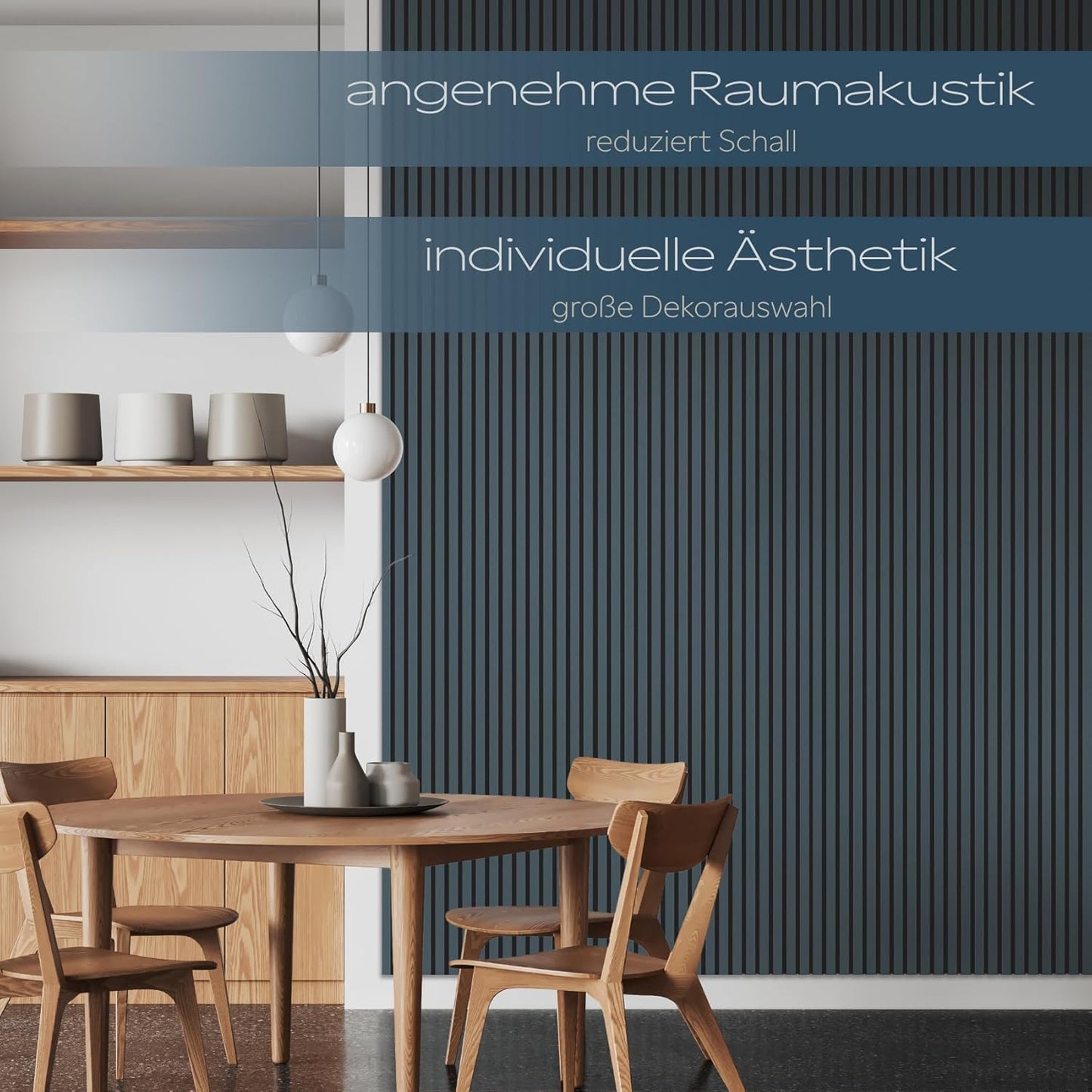 Akustikpaneele Lamellenverkleidung, Ocean 0.6W x 1.4L m