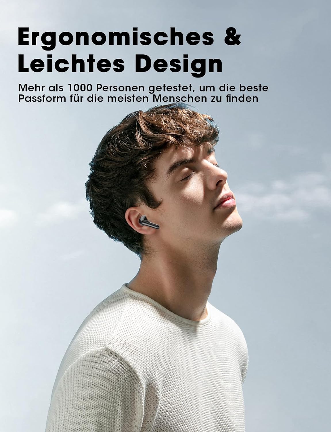 Kabellose In-Ear Kopfhörer mit HiFi Klang, Schwarz