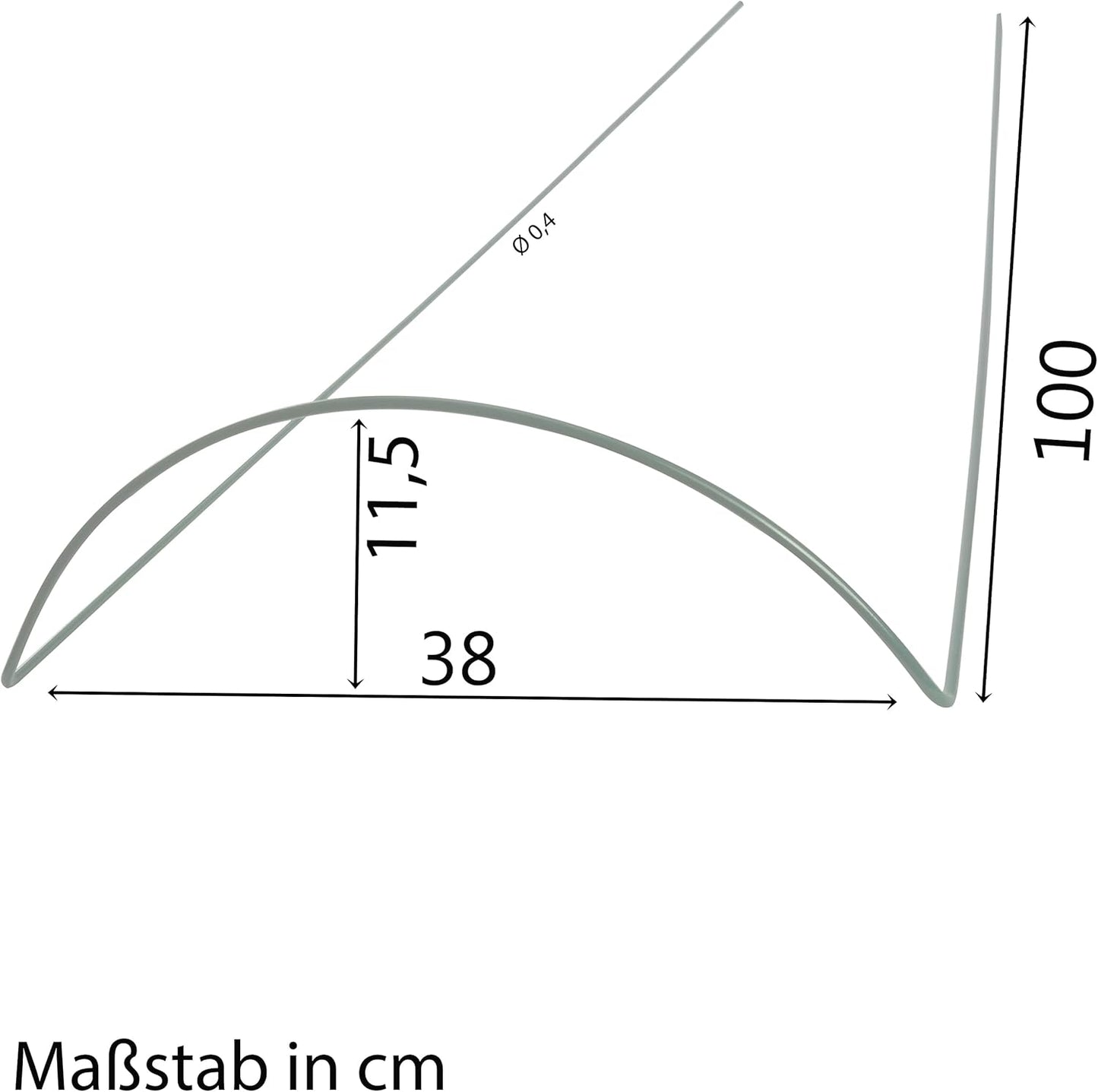 Halbrunde Pflanzenstützen, 10 100 cm hoch - halbrund