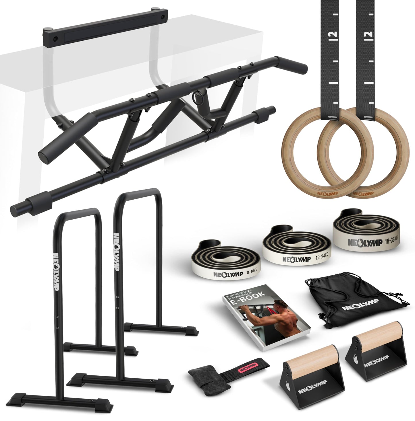 Calisthenics-Set für Zuhause mit Klimmzugstange, Calisthenics-Set Pro