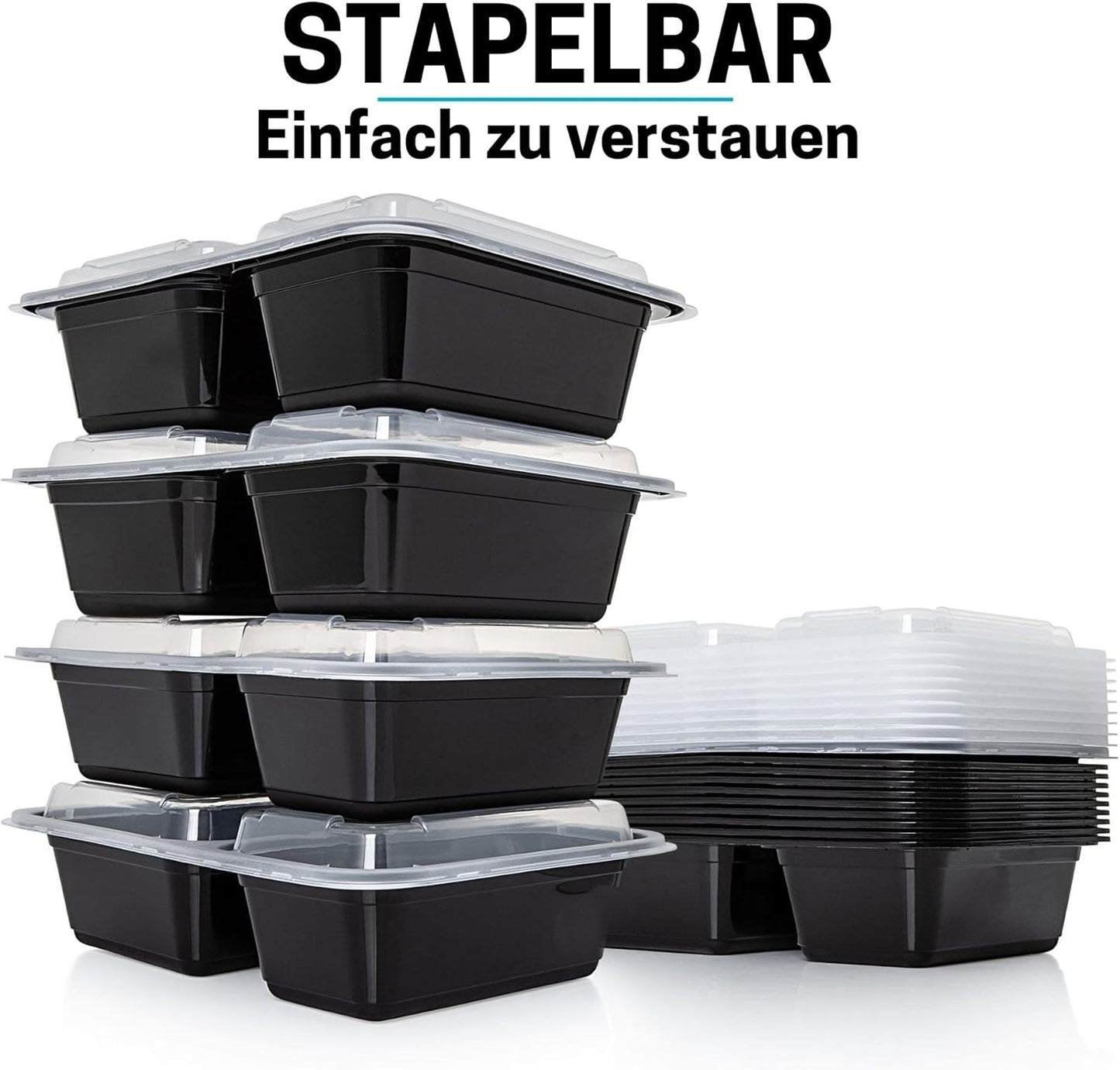 2-Fach Meal Prep Container, 20 Pack