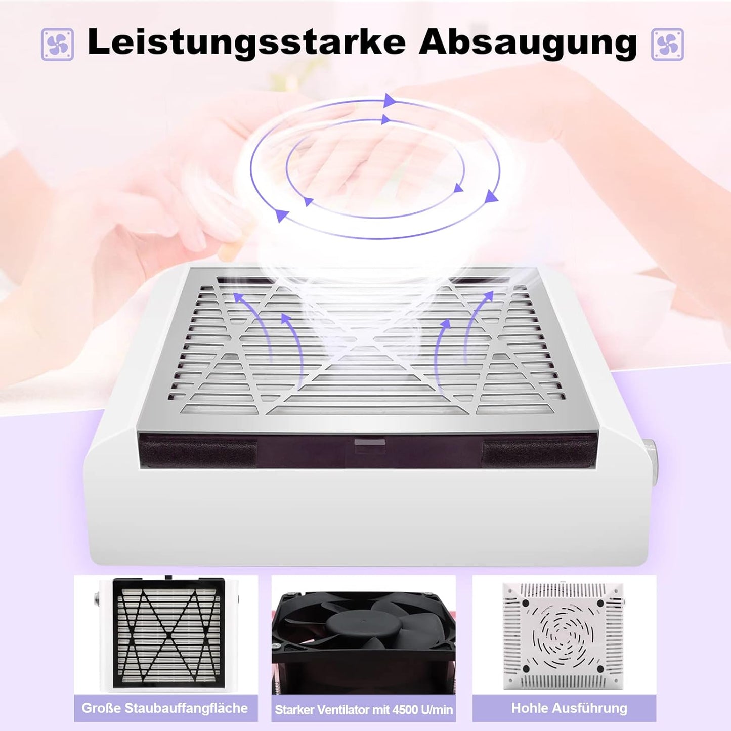 Nagelstaubsauger, Weiss
