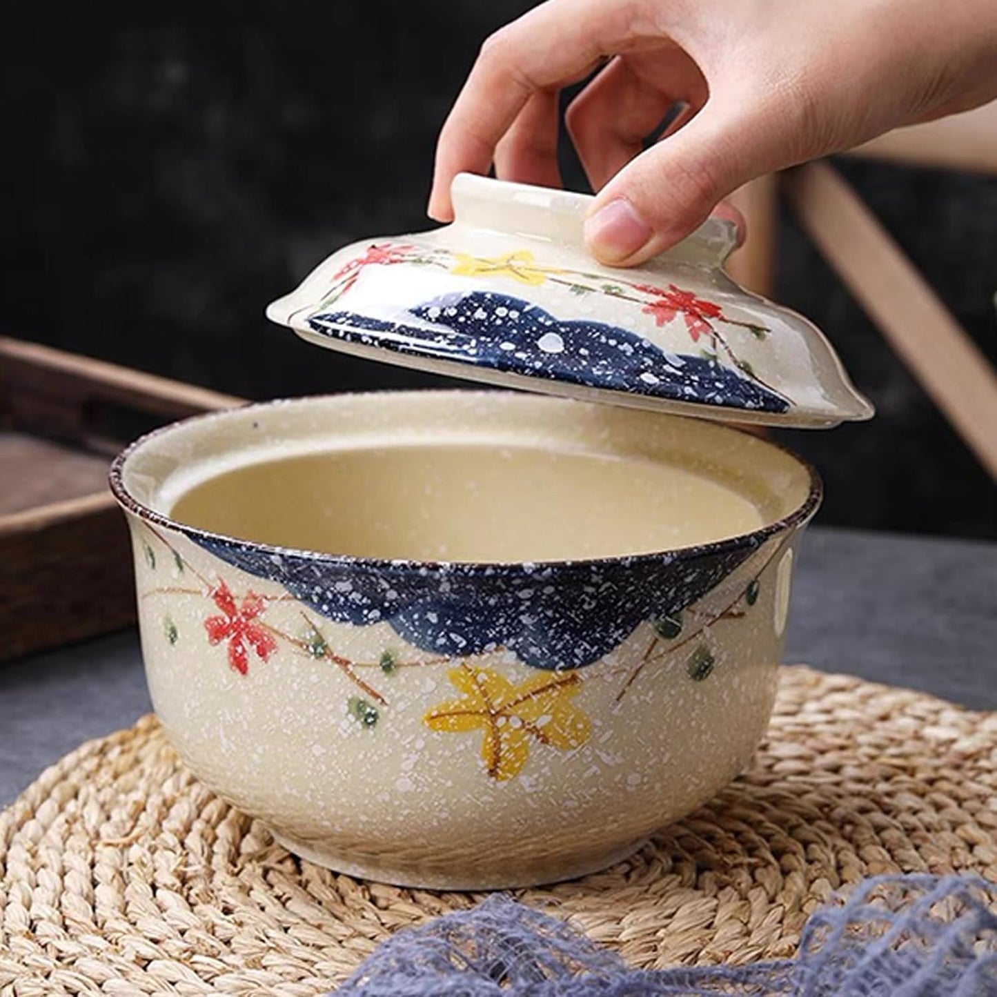 Ramen Bowl Set mit Deckel, Style B