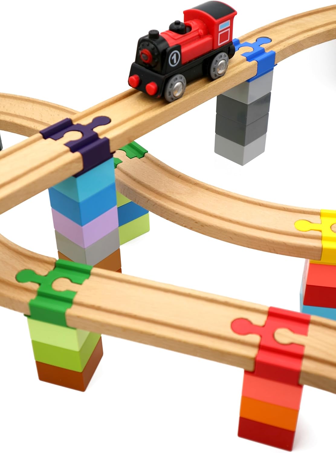 Duplo-Adapter für Holzeisenbahnen, Regenbogen
