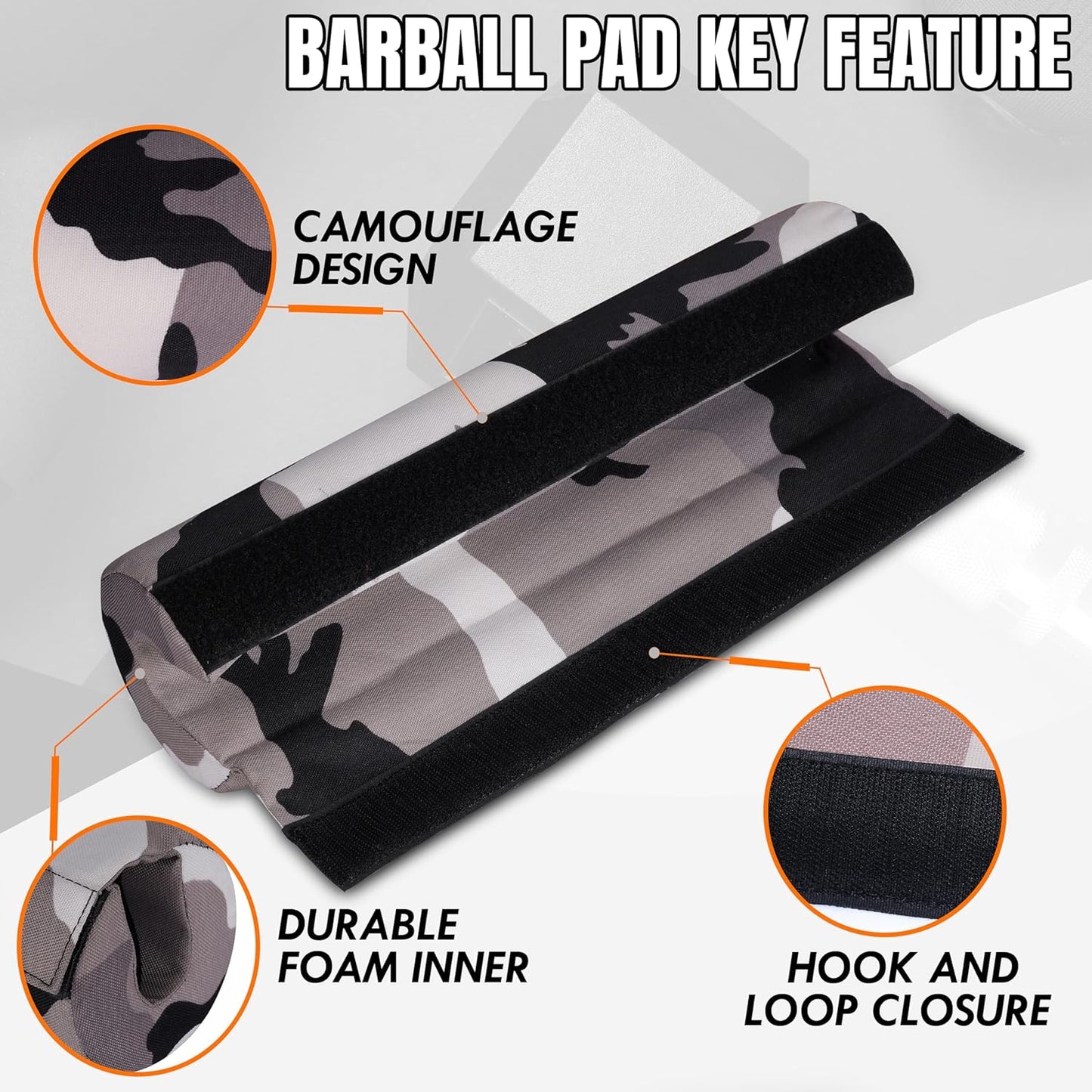 Barbell Pad, Camo Gray