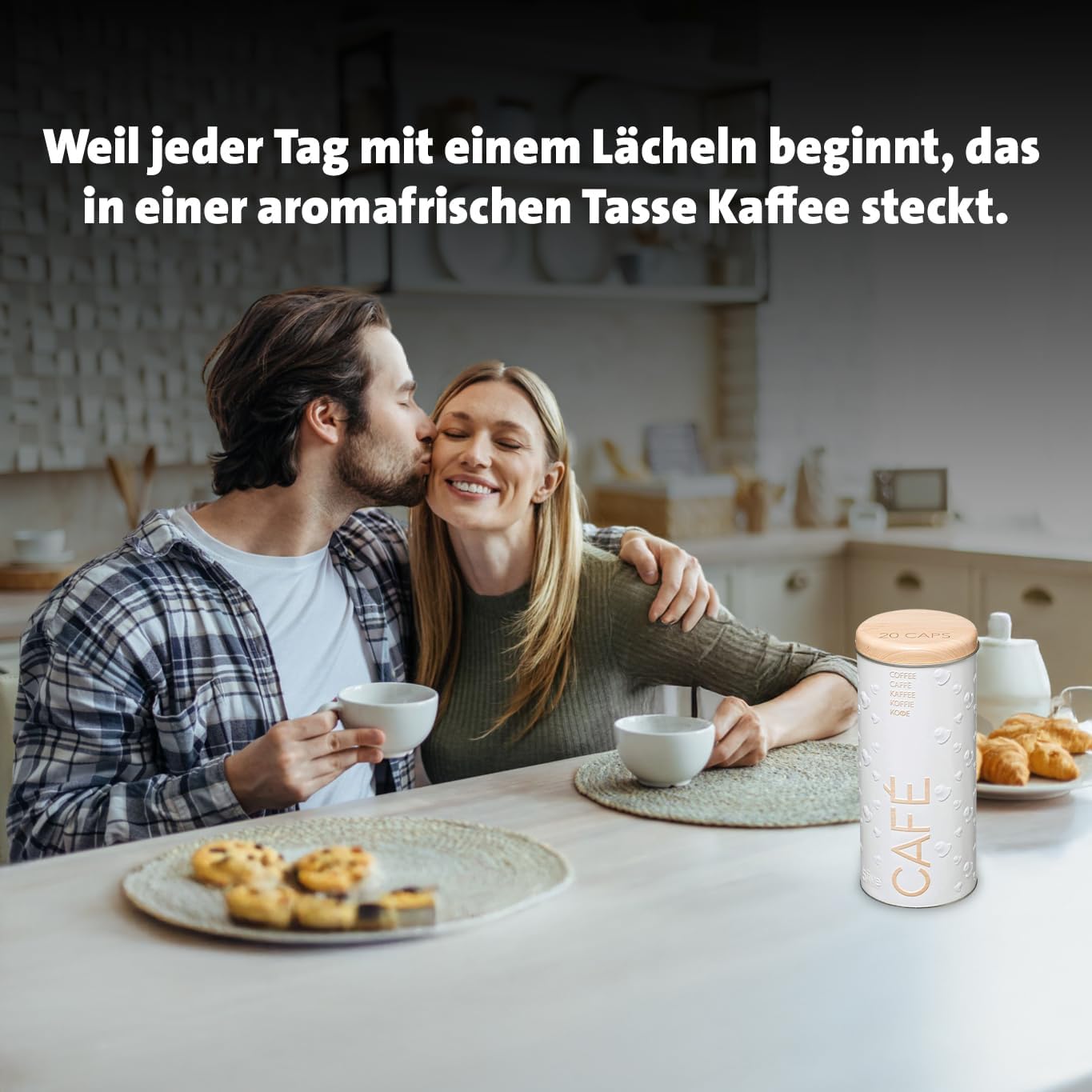 2er-Set Aufbewahrungsdose für Kaffeepads, Weiß