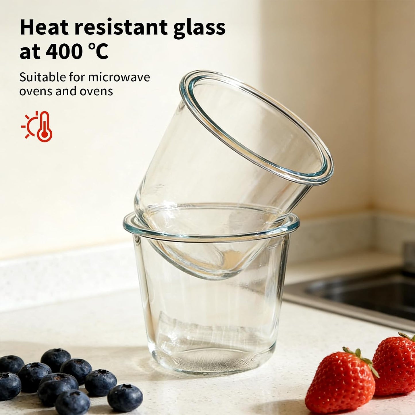 Runde Glas-Meal-Prep-Behälter (4 Stück, 710ml)