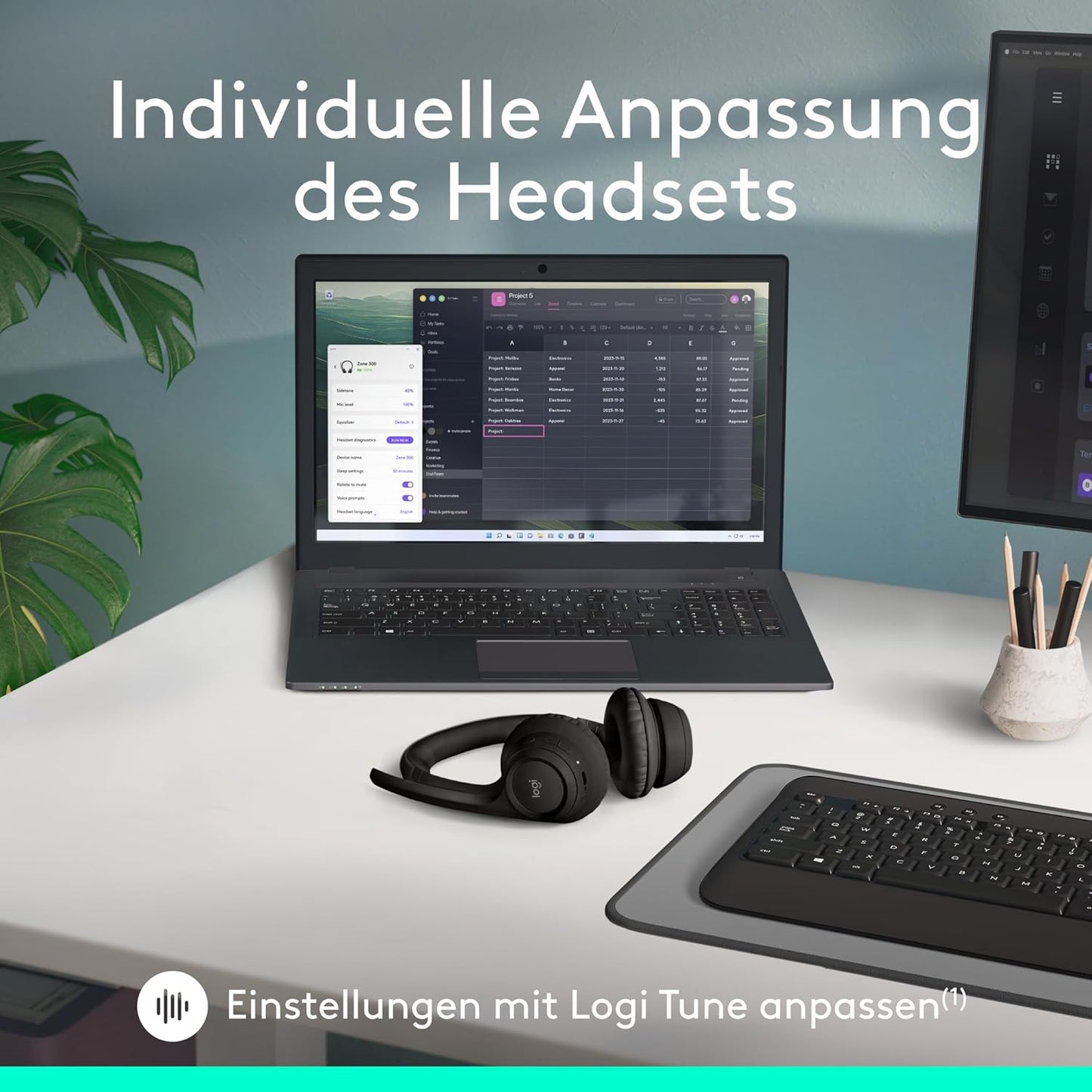Zone 300 Bluetooth-Headset mit Mikrofon & Geräuschunterdrückung, Zone 300 Schwarz
