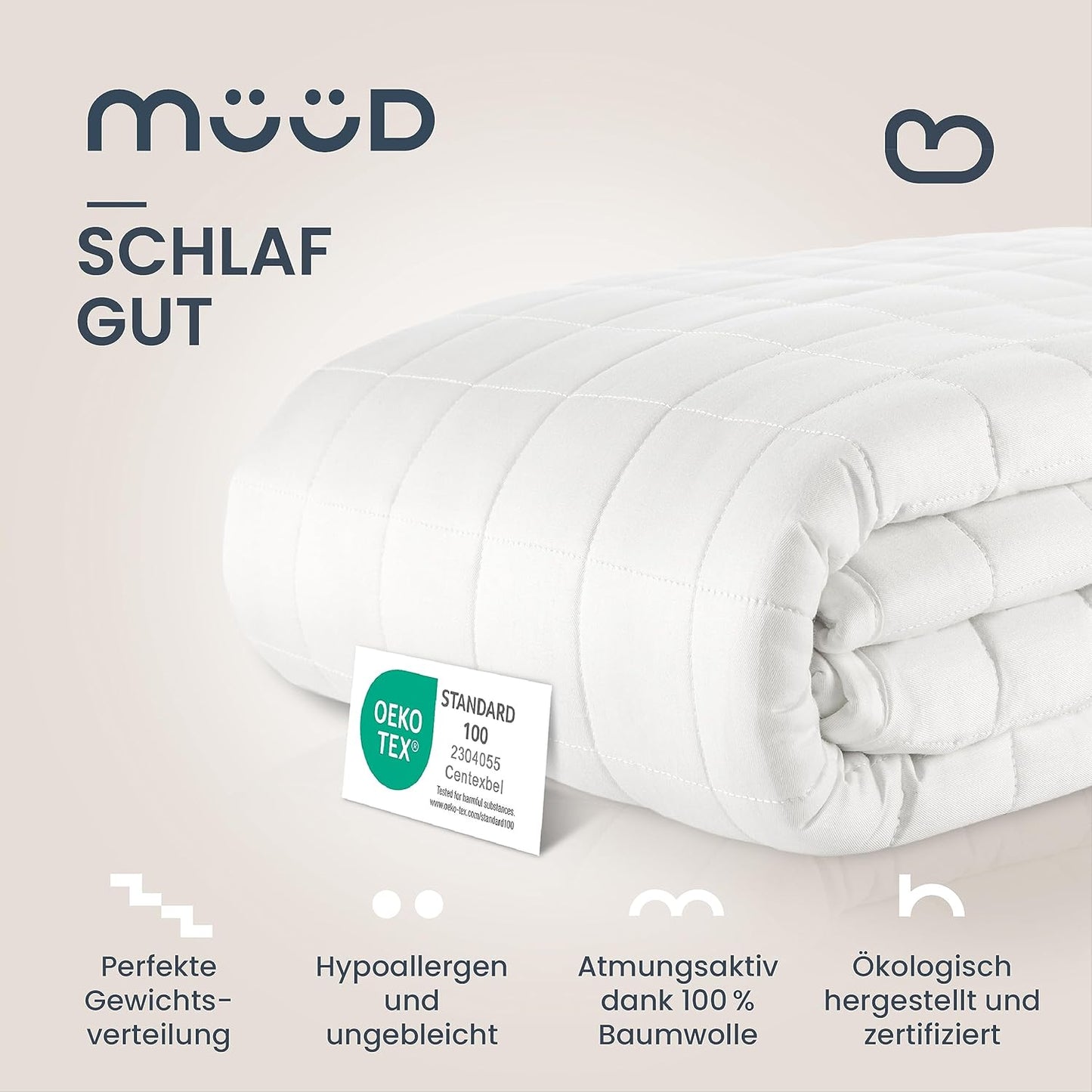 Atmungsaktive Gewichtsdecke 6kg, 135 x 200 cm 6.0 Kilogramm