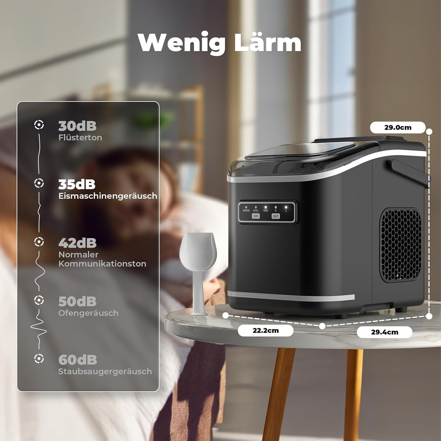Eiswürfelmaschine mit Infrarot-Sensorsystem