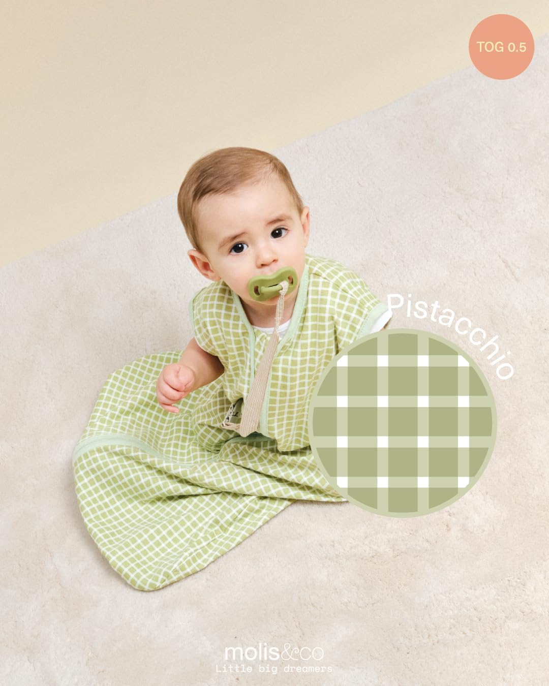 Babysommerschlafsack, 18-36 Monate, Pistacchio 18-36 Monate