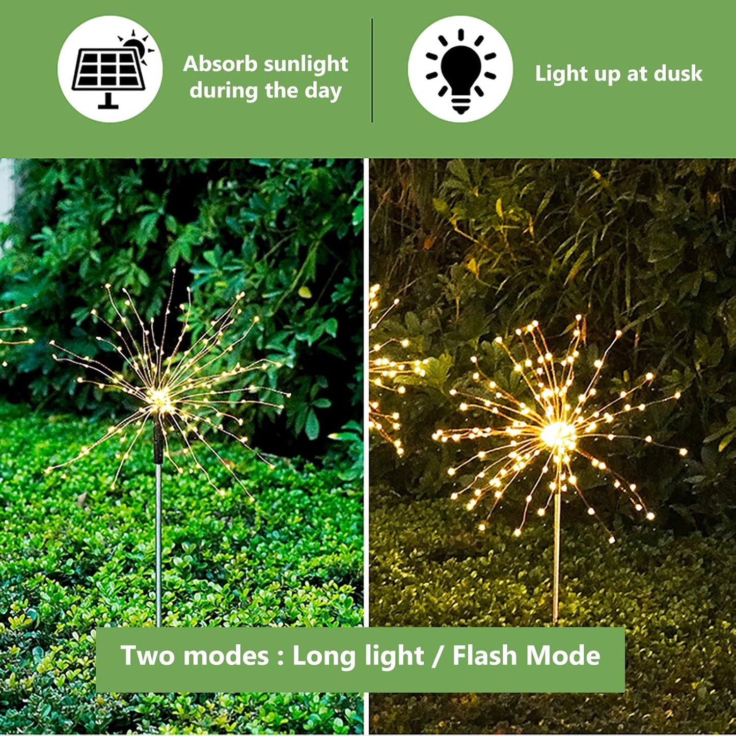 Solar Gartenleuchten-Set Feuerwerk, 2 Stück, Multi-colored
