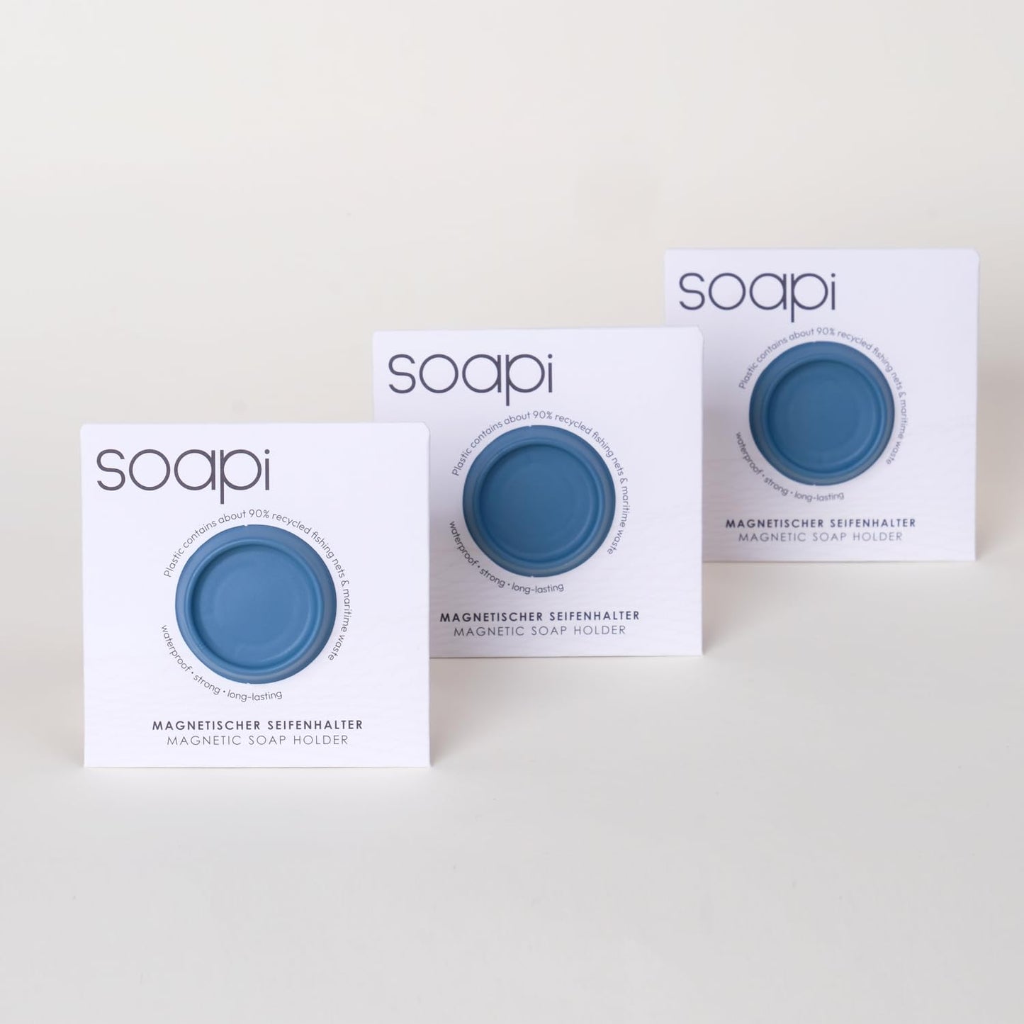 Magnetische Seifenhalterung, Blau - Petrol 3er Set