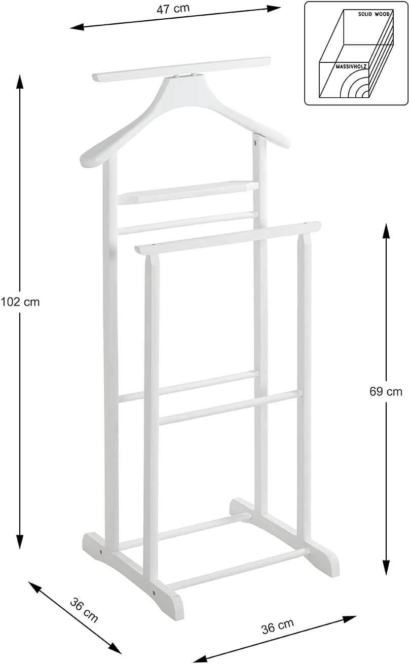 Herrendiener, Weiss B 47 x T 36 x H 102 cm