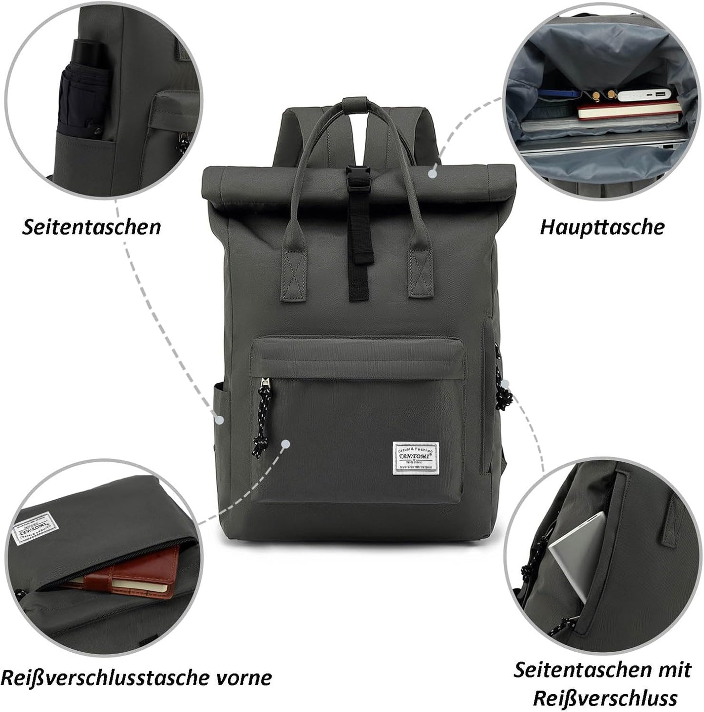 Laptop-Rucksack, Dunkelgrau 01