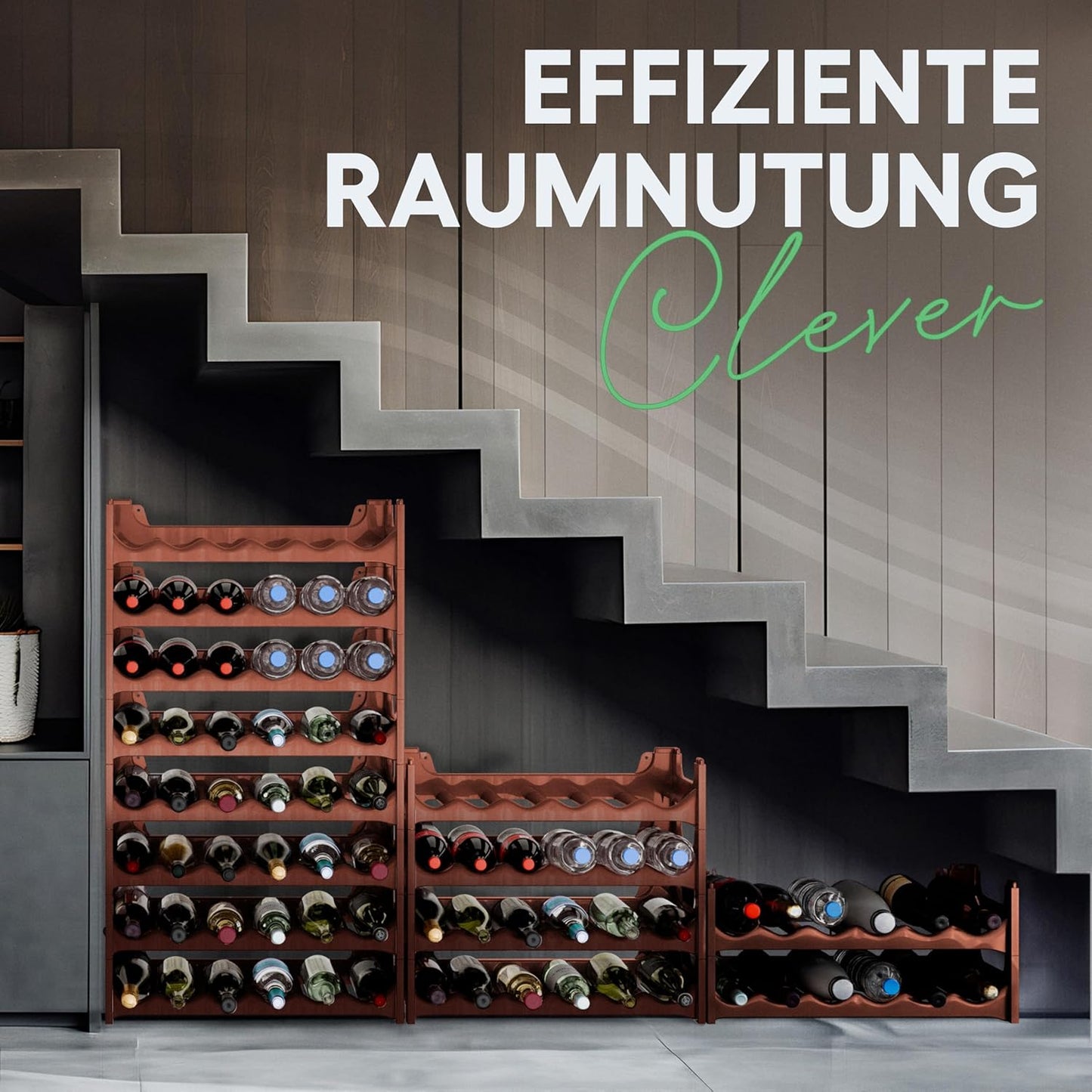 Modulares Flaschenregal für 72 Weinflaschen, für 72 Flaschen