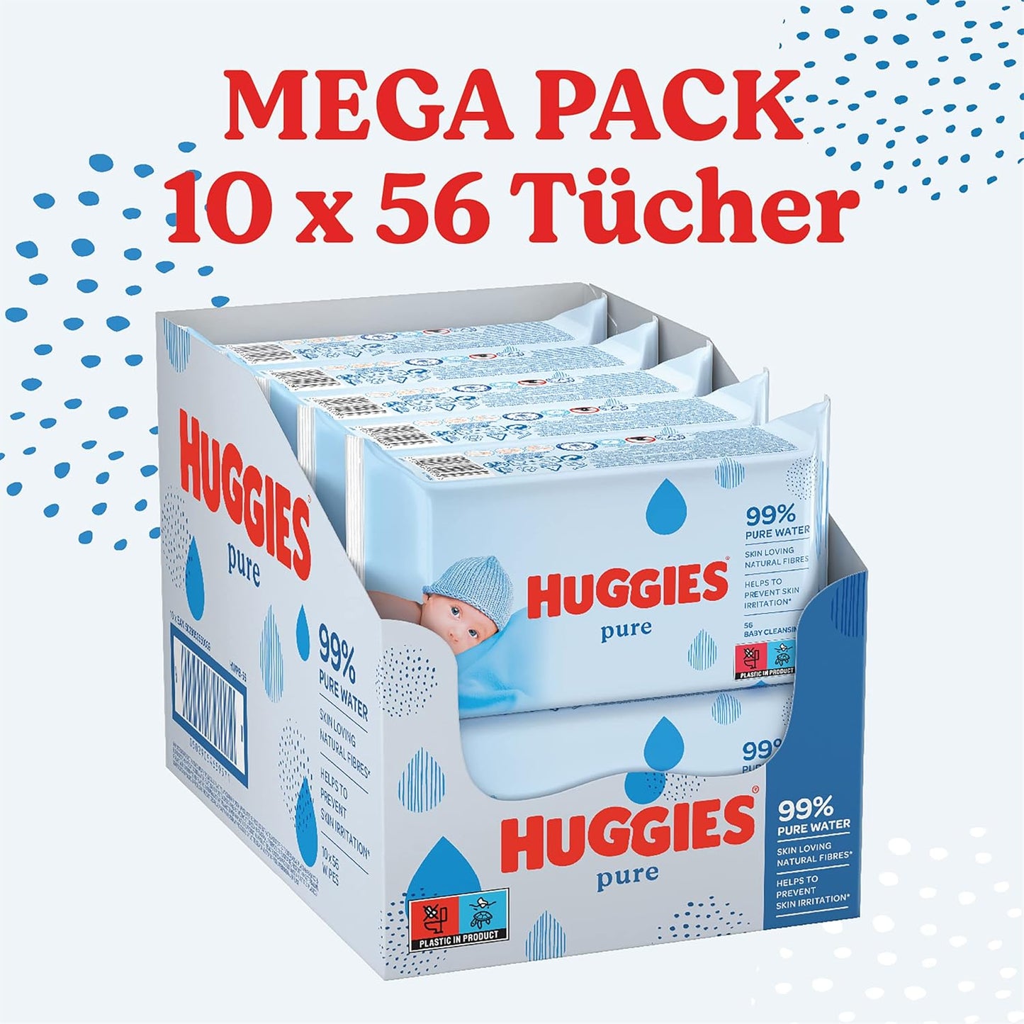 Feuchttücher Pure Baby (10er Pack, 560 Stück), OLD