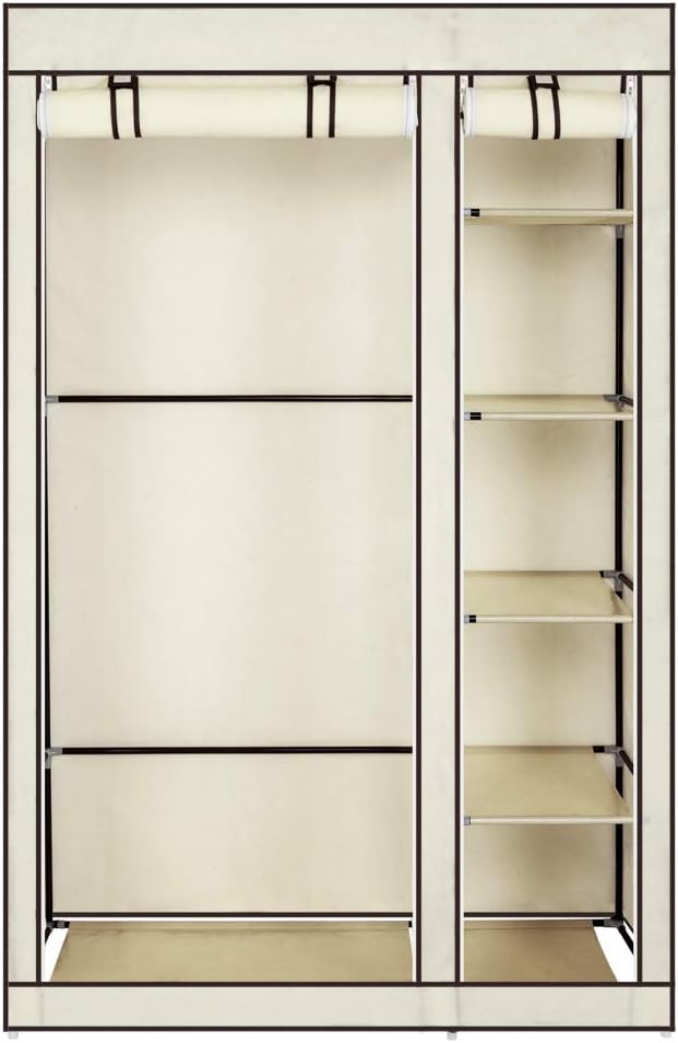 Faltbarer Stoffschrank, 110 x 45 x 175 cm Beige