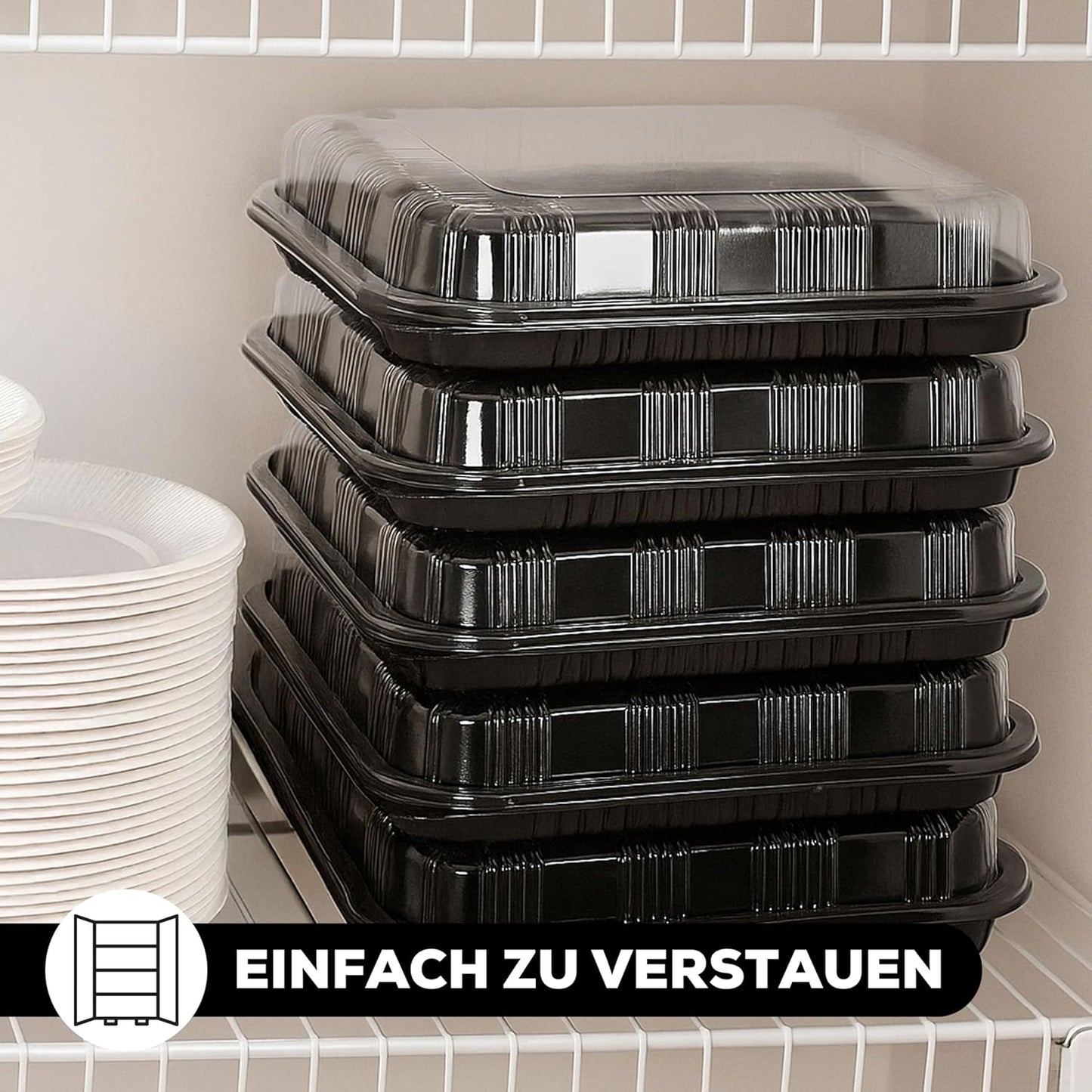 10er-Set Serviertablett mit Deckel, 10 Pack - 45 x 31cm