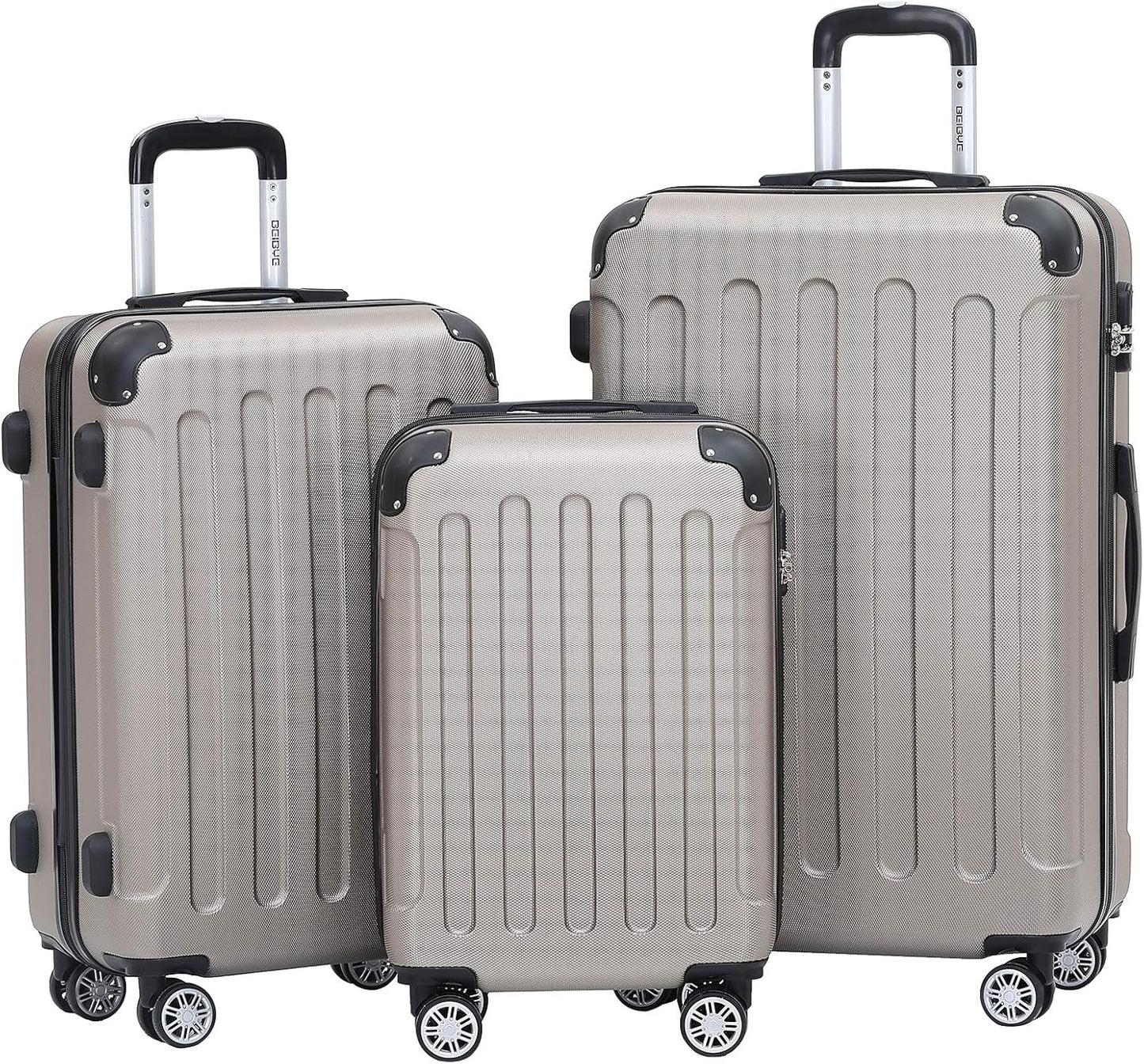 3-teiliges Hartschalenkoffer-Set, Champagner Koffer-Set