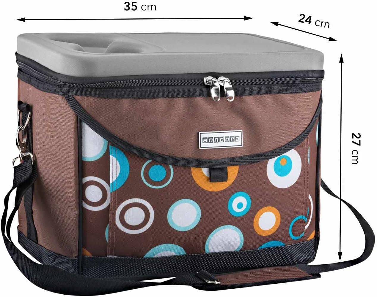 Kühltasche mit Getränkehalter, Braun