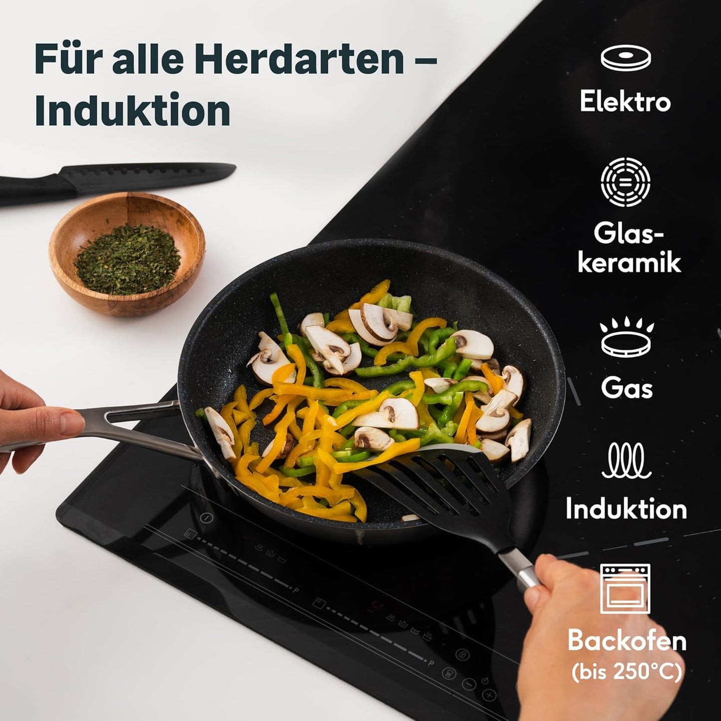 Bratpfanne Induktion, beschichtet, ofenfest, Beschichtet 20 cm