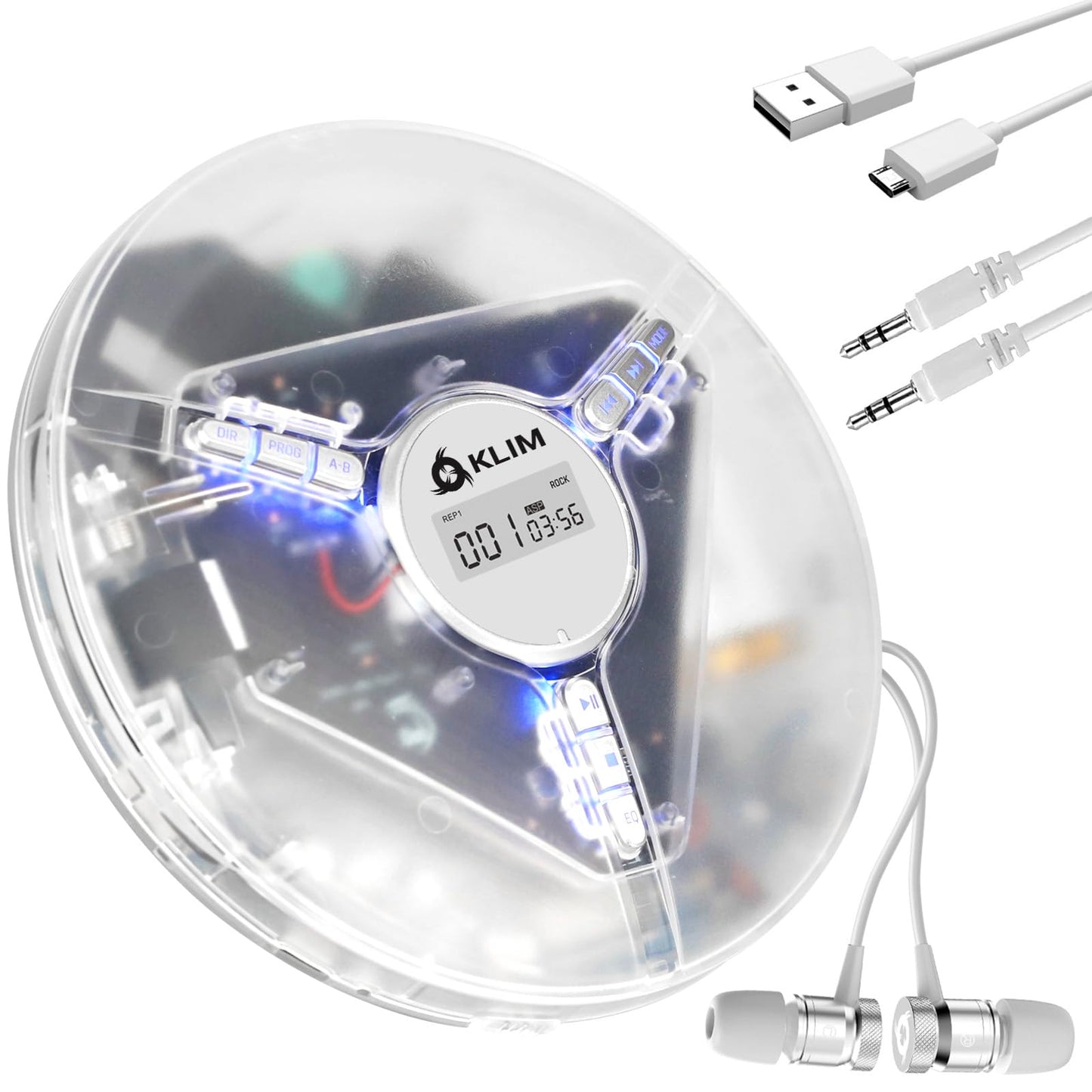 Discman mit Kopfhörer, Transparent