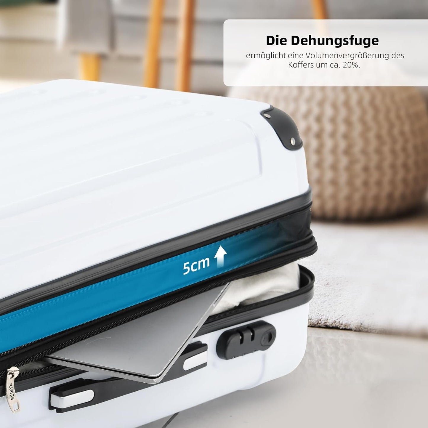 2048 Zwillingsrollen Hartschalenkoffer mit Dehnfuge, White L