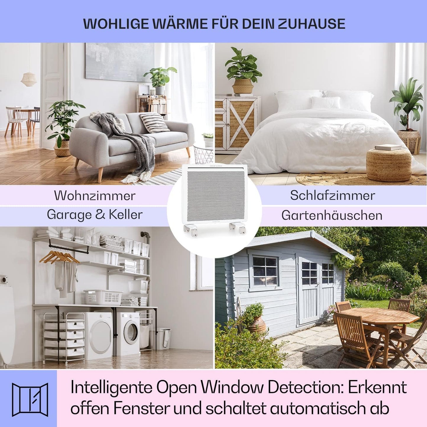 2-in-1 Heizgerät, 1000 Watt ; Weiss