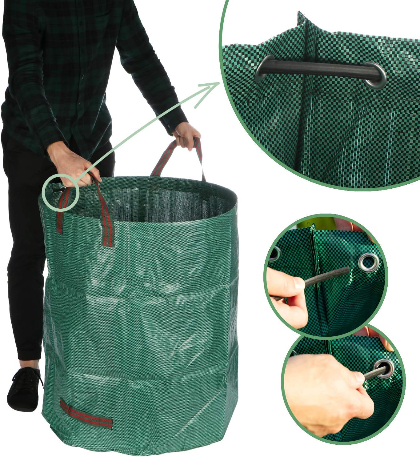 3-teiliges Gartenabfallsack-Set, faltbar, 272 L - 3 Stück