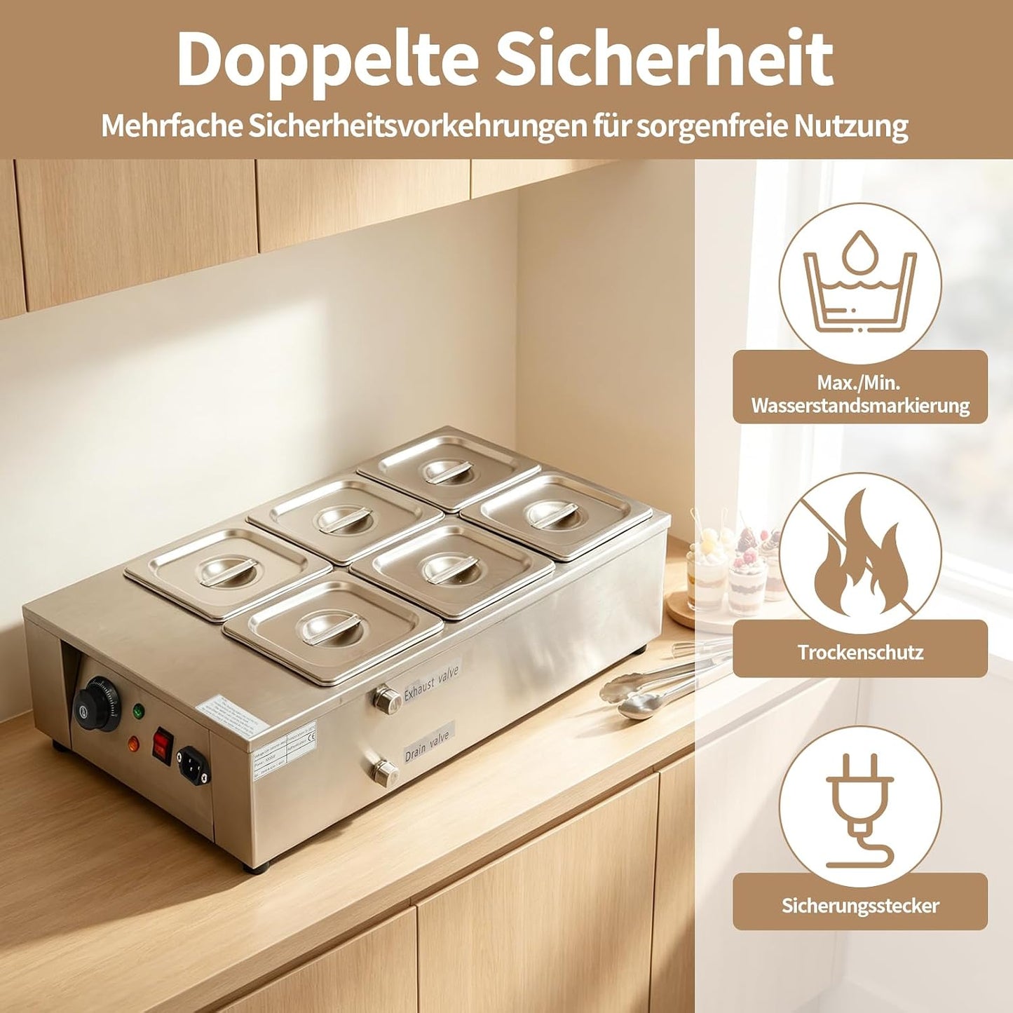 Schokoladenschmelzgerät mit 6 Tiegeln