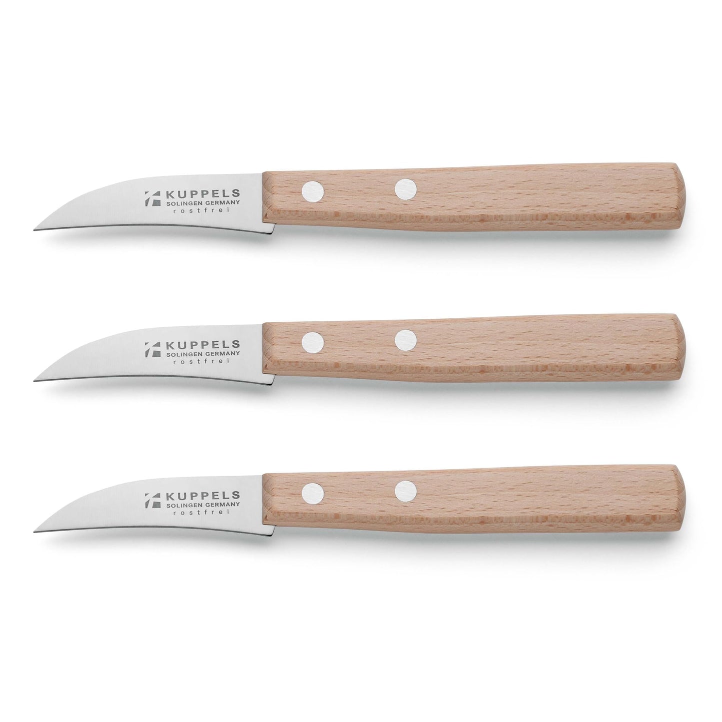 Schälmesser Set mit gebogenen Klingen, Gebogene Klinge