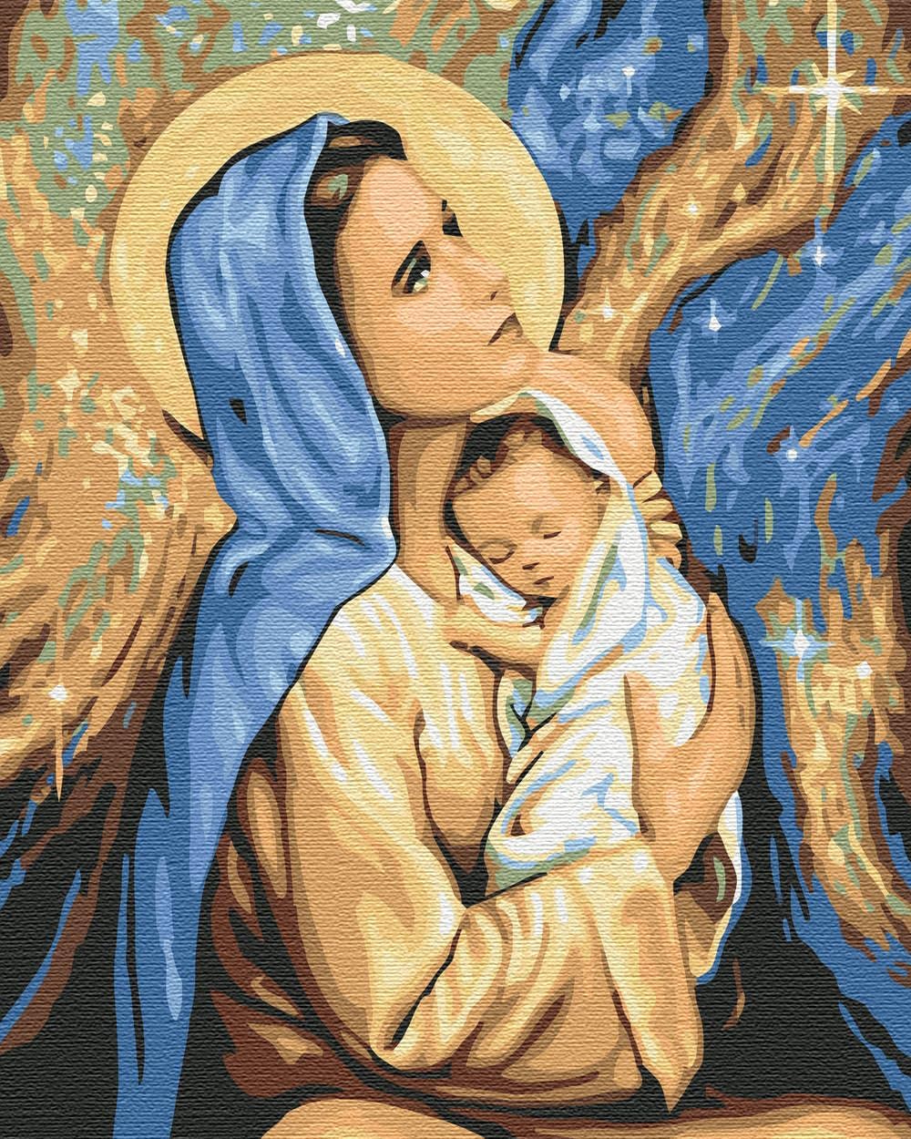 Malen nach Zahlen - Heilige Mutter Gottes Maria, Heilige Mutter Gottes Maria Mit Rahmen