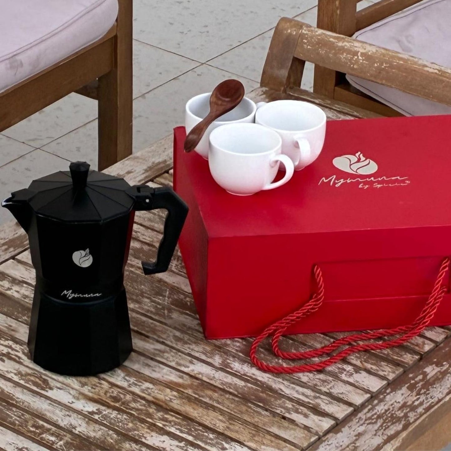 Espressokocher Set für 6 Tassen mit Zubehör