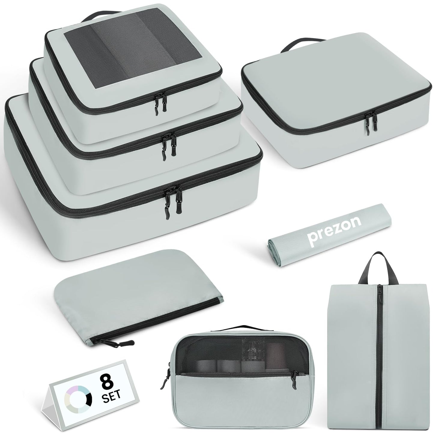 8er-Set Gepäckorganizer, Minze