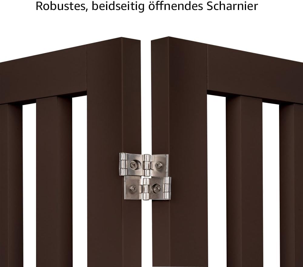 Freistehendes Absperrgitter, faltbar, 2-teilig, Dunkelbraun, 102L x 91H cm, 2-teilig