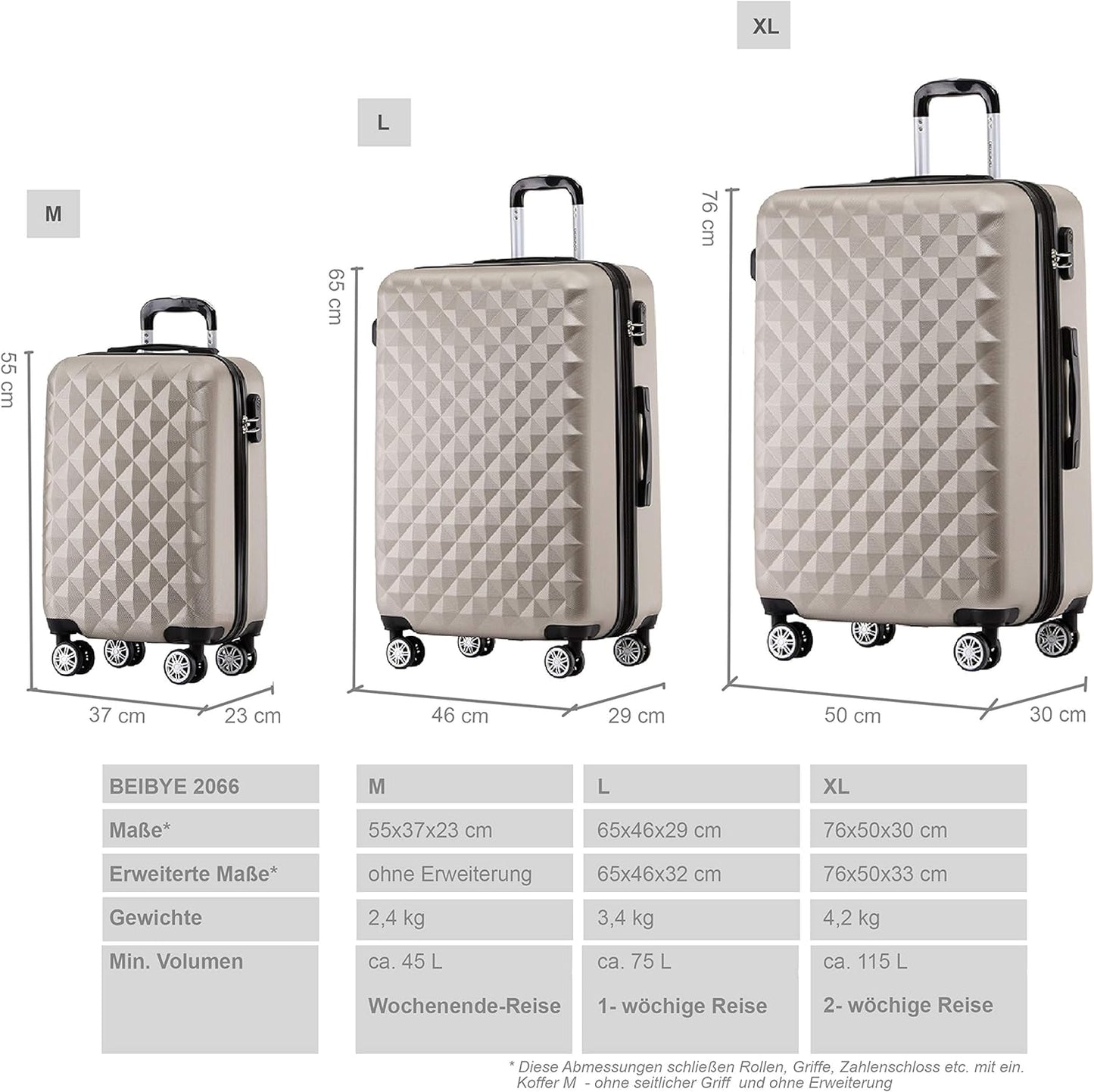 Koffer Set, Champagner