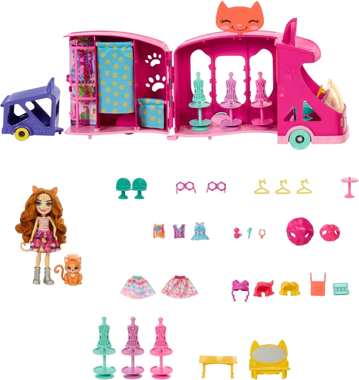 Glam Party Modewagen-Spielset mit Puppe und Zubehör, Glam Party, Puppe und Zubehör, Modewagen-Spielset