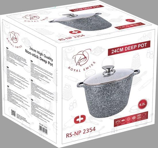 Suppentopf mit Glasdeckel, Grau 24cm