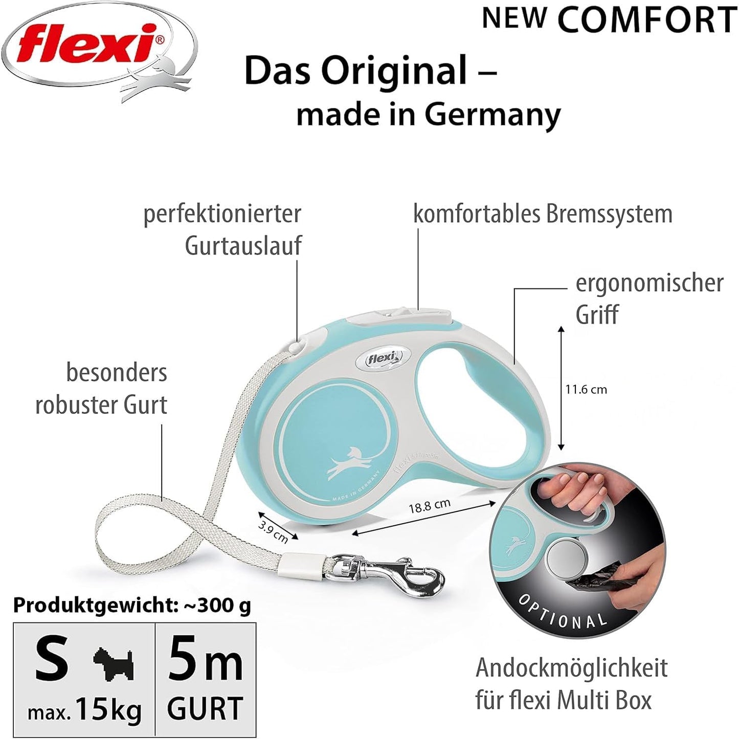 New Comfort, S: 5m (max. 15kg) Hellblau