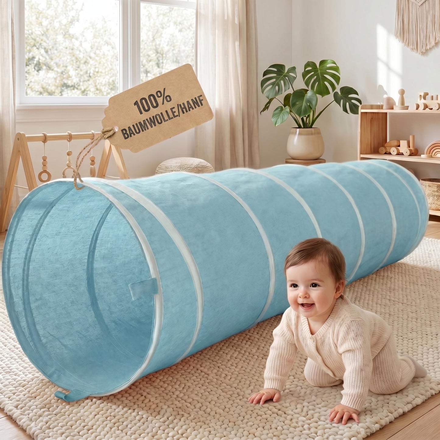 Pop-up Spieltunnel 180cm, Himmelblau