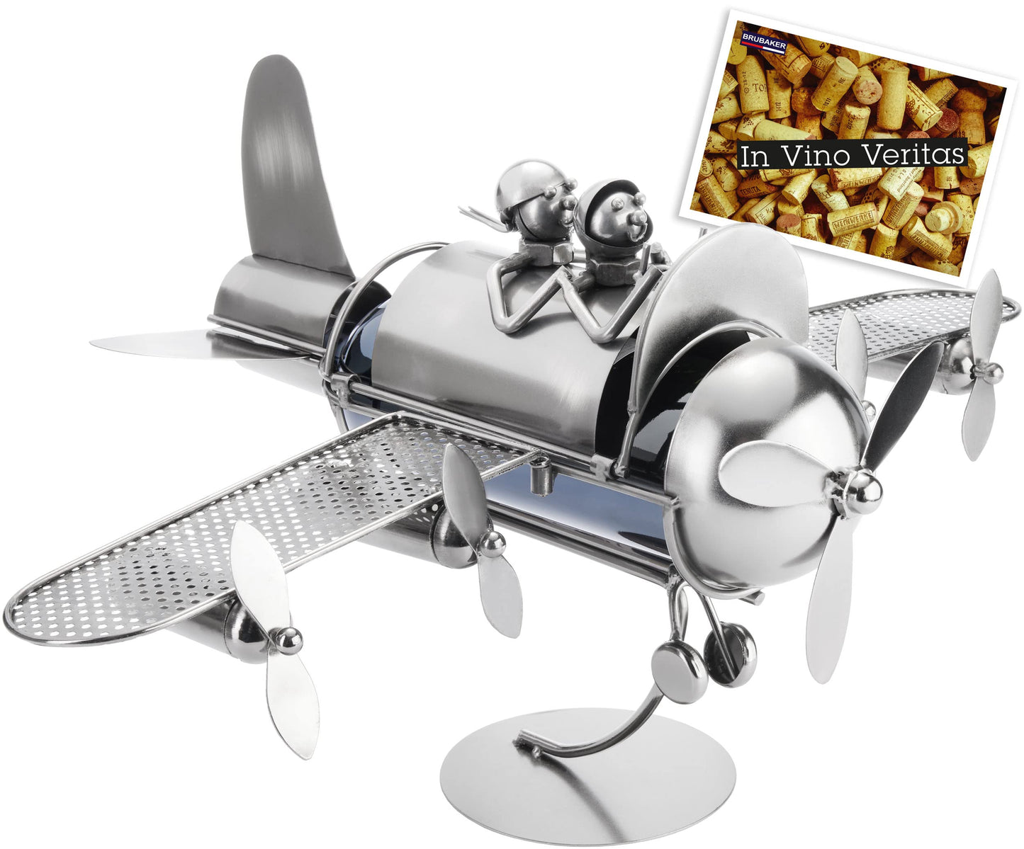 Weinflaschenhalter Skulptur im Flugzeug-Design