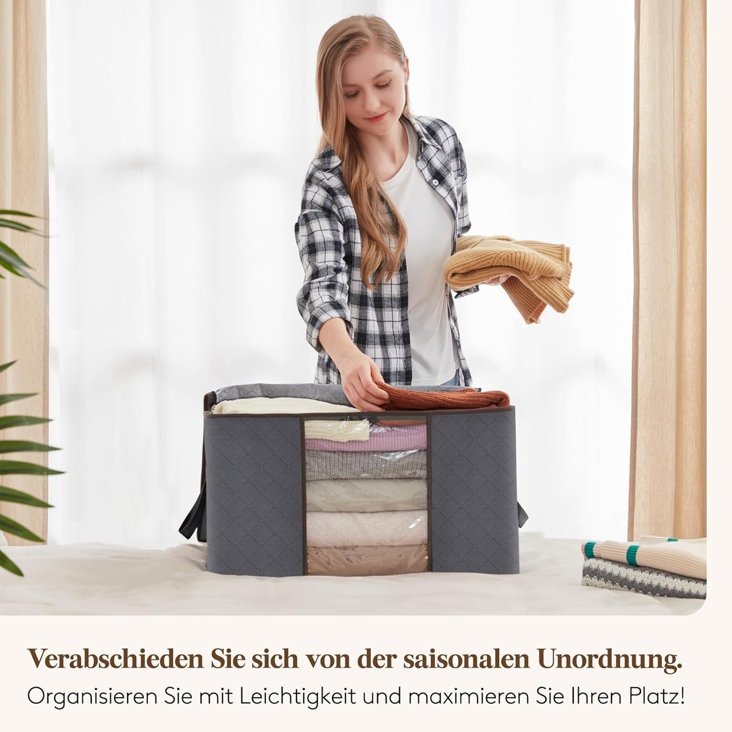 6-teiliges Aufbewahrungstaschen-Set für Kleidung, 6 60L
