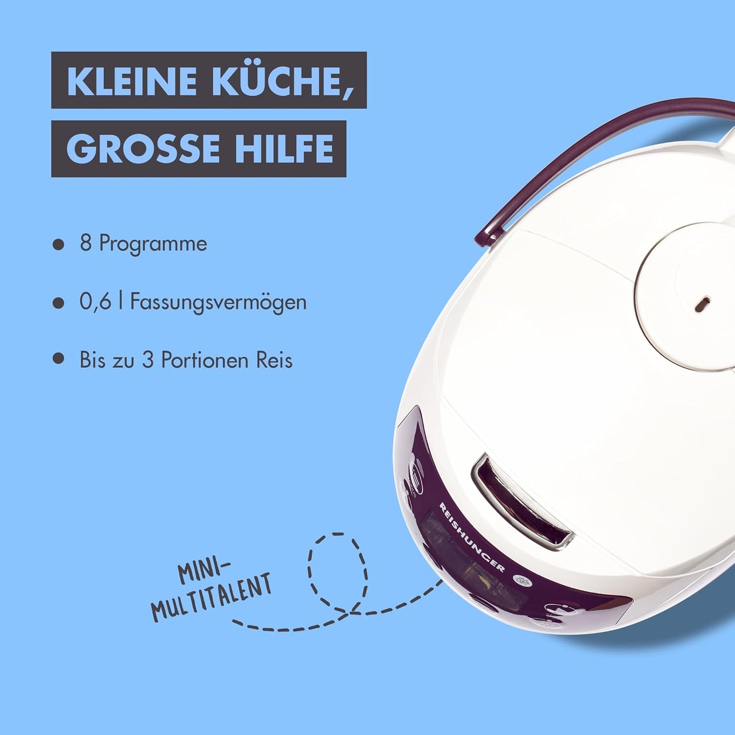 Digitaler Reiskocher Set, weiss