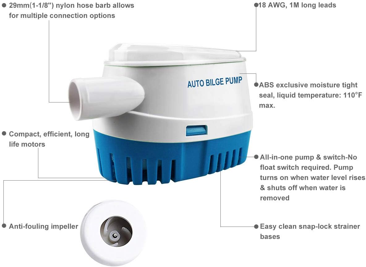 Automatische Bilgepumpe, Blau