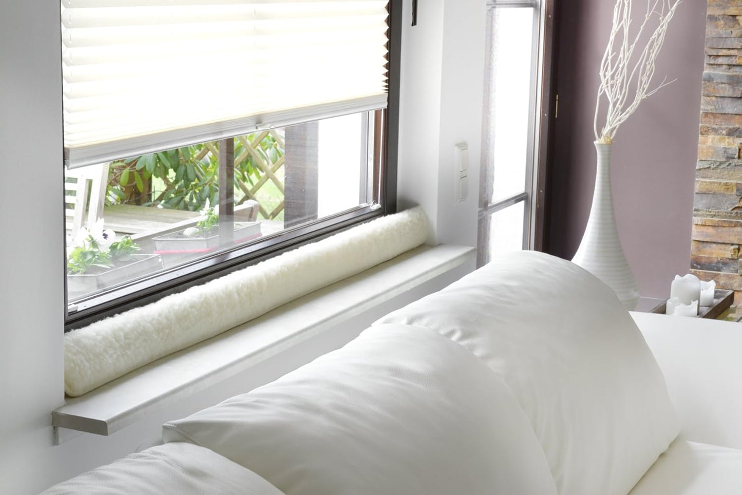 Schurwoll-Zugluftstopper für Fenster, 150 cm