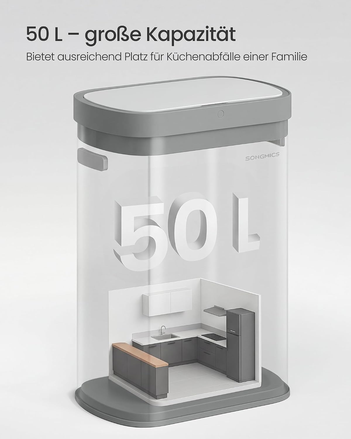 LTB640WZ02 Mülleimer mit Sensor und Softclose-Deckel, weiss