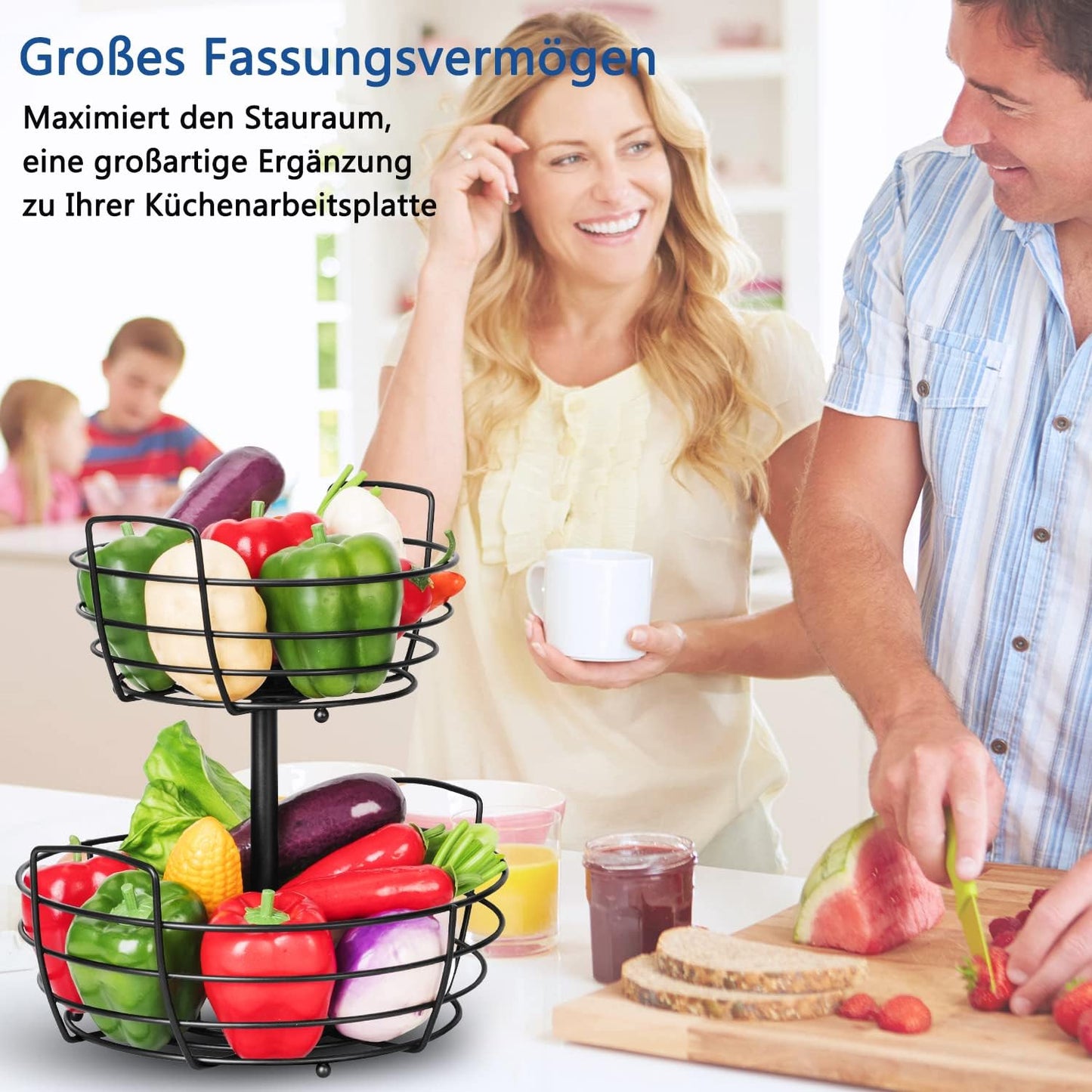2-Stöckiger Obstkorb mit Obstständer