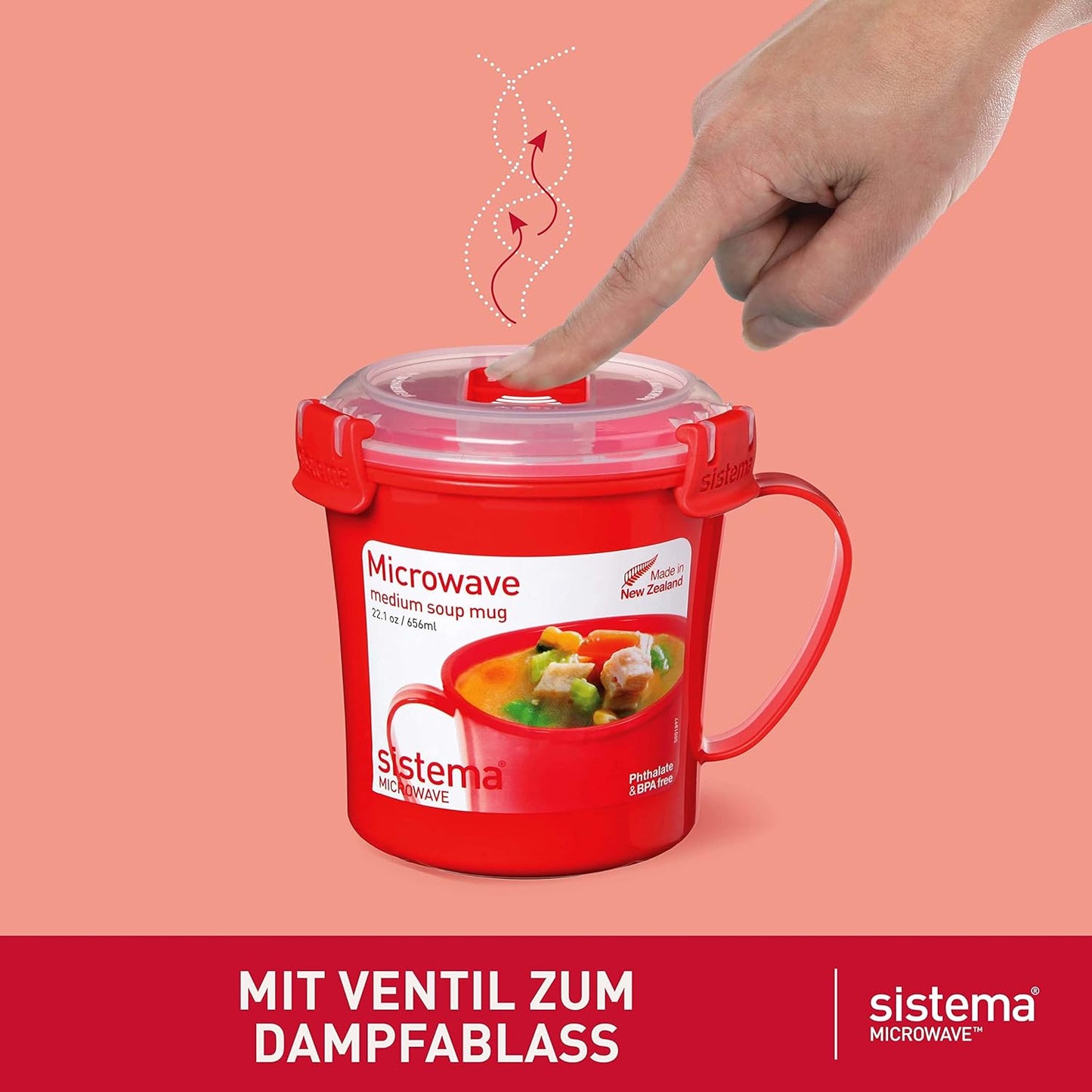 Mikrowellen-Suppentassen Set, 3 x 656 ml