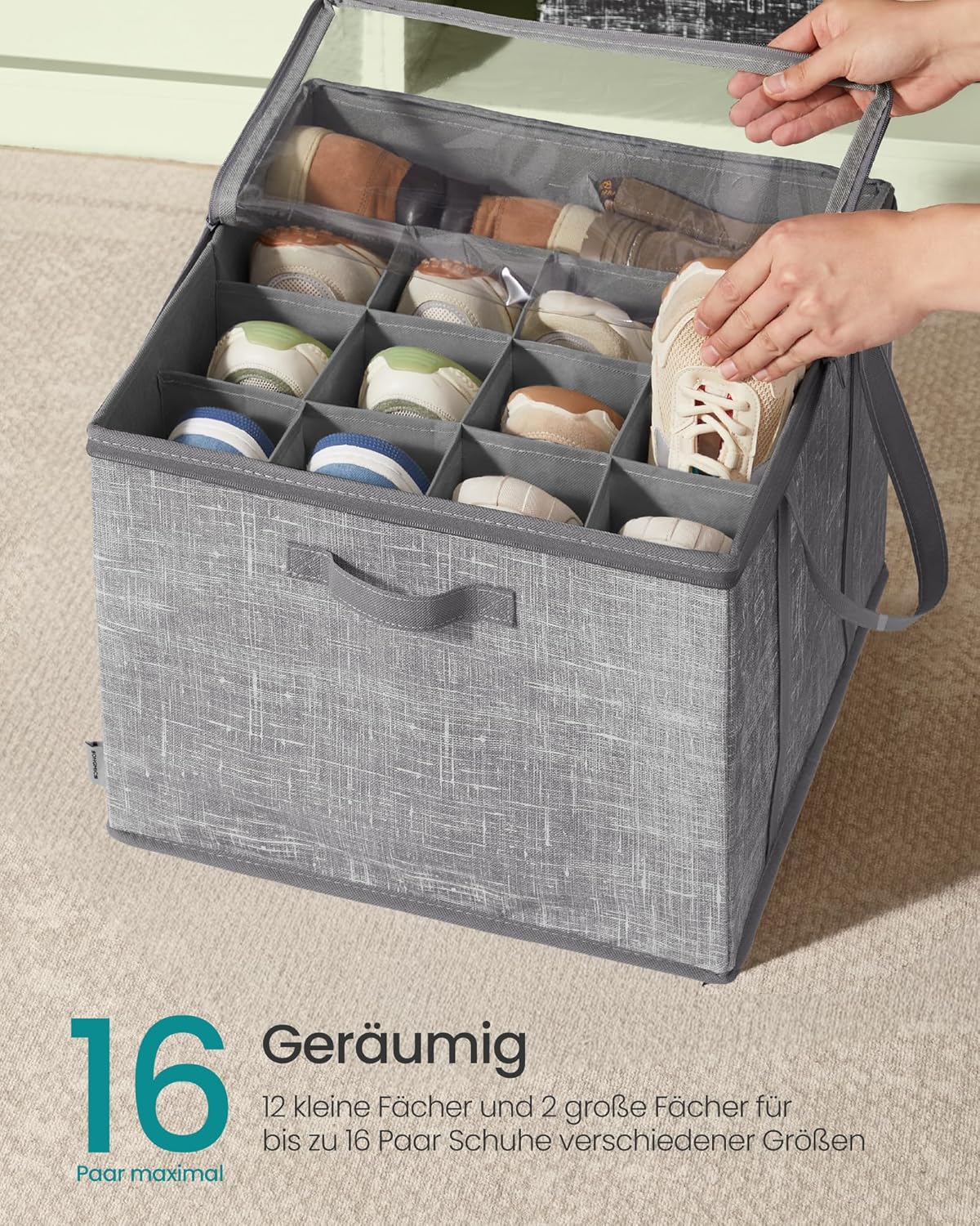 Schuh-Organizer-Set, 2er Set Schilfgrau